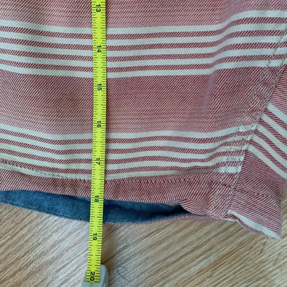 Lucky Brand Baja Henley Red Striped Bermuda Shorts Size 38